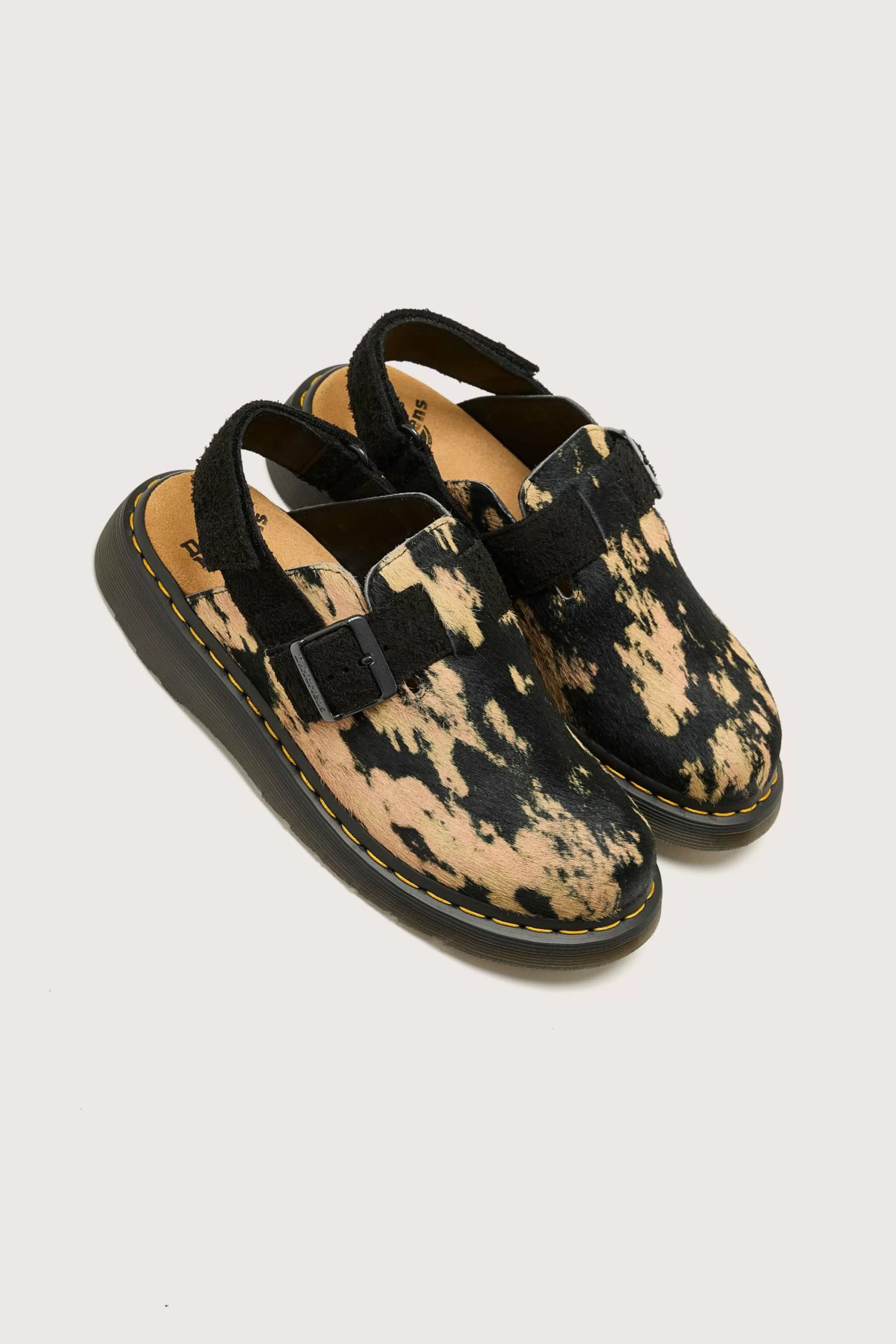 DR. MARTENS Jorge Ii Contrast Hair-On Mules For Women-Dr martens Best Sale