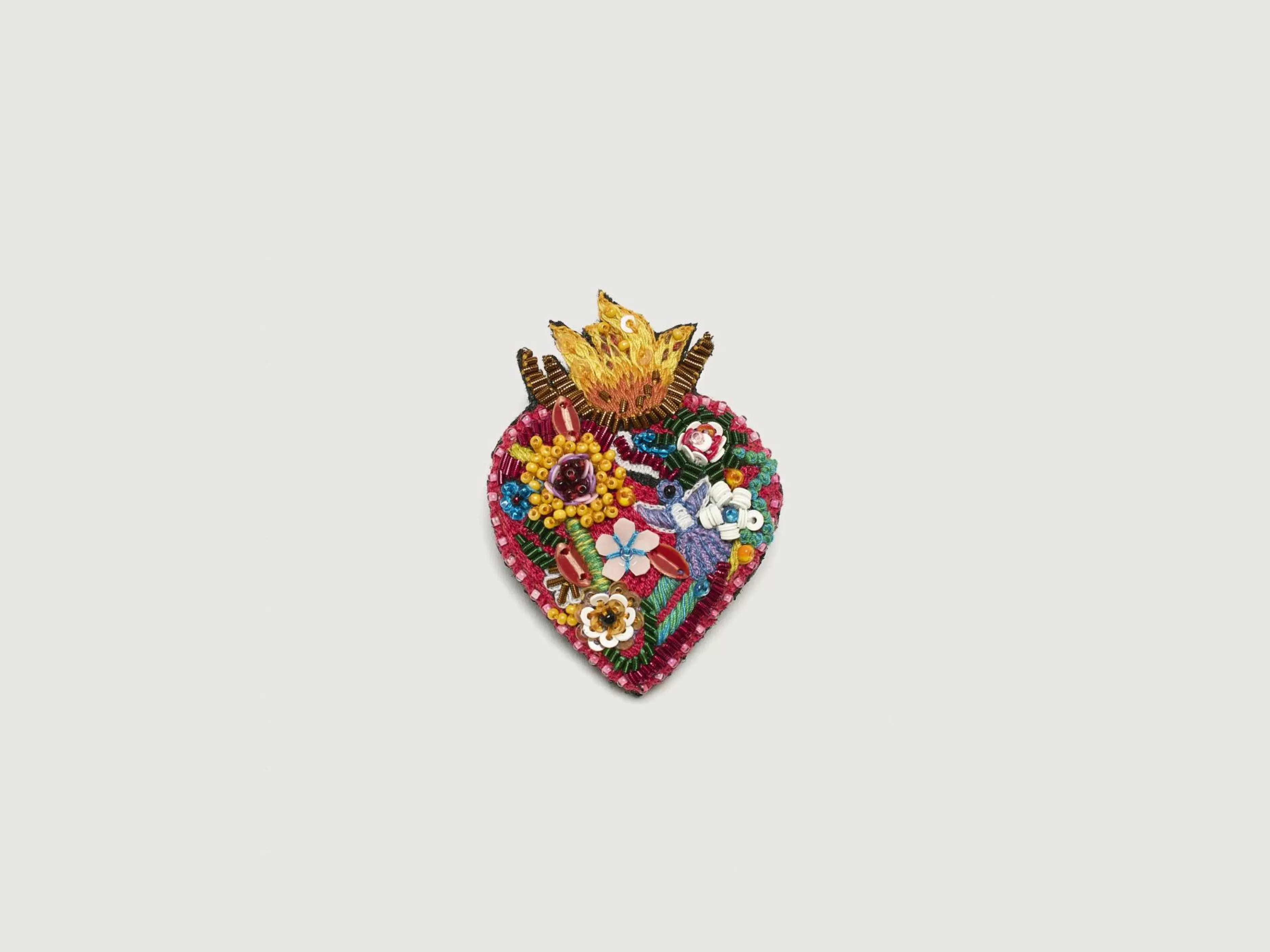 Flaming Heart Broche-Trovelore Store