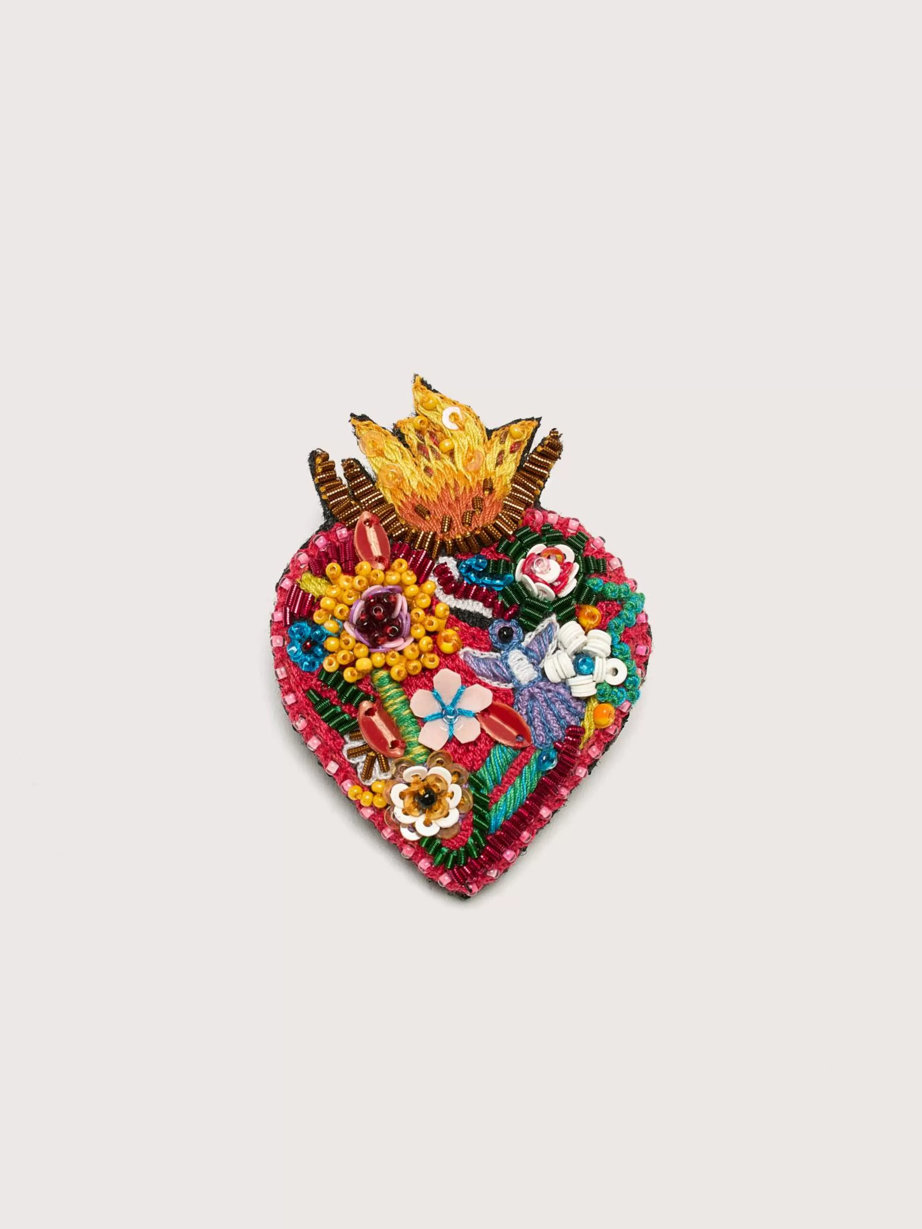 Flaming Heart Broche-Trovelore Store